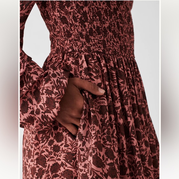 NWT Faherty Susanna Smocked Dress - Picture 4 of 6